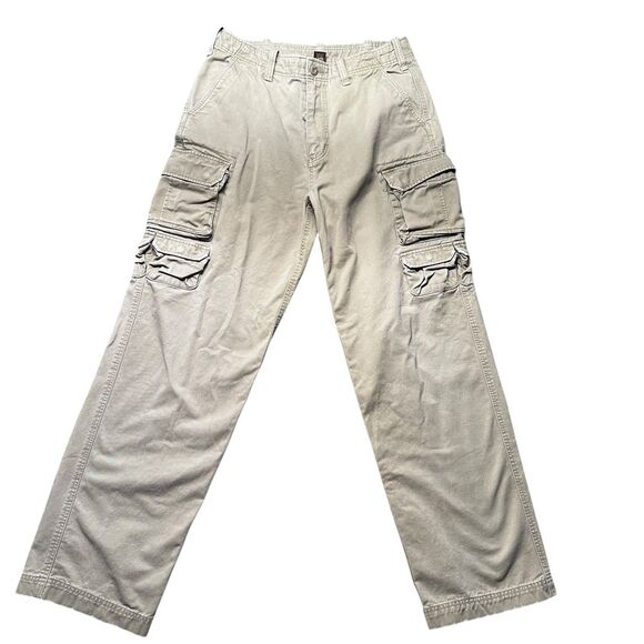 Urban Pipeline Cargo Pants Men’s 32x34 Beige Cotton Twill Multi Pocket Utility - Picture 1 of 13